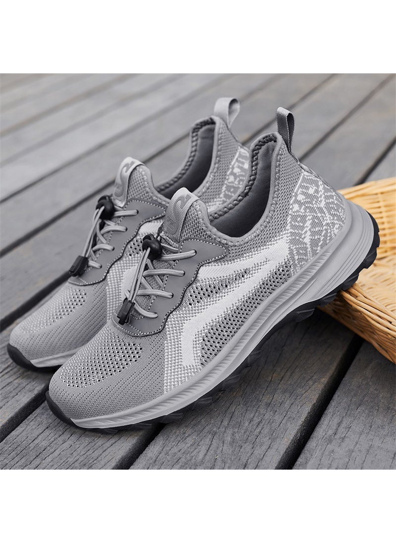 Breathable Mesh Senior Walking Shoes SummerA1608 male dark gray A1608 male dark gray