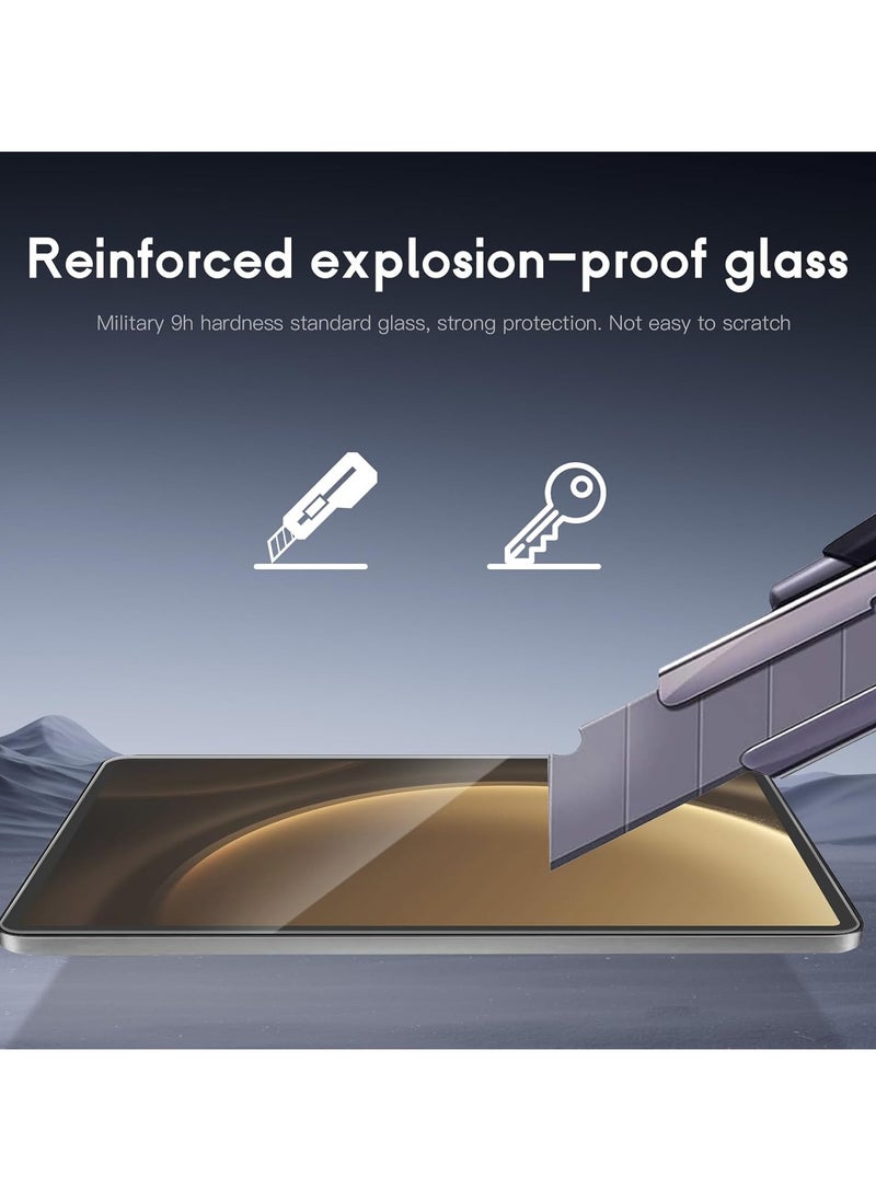 Pack of 2 Tempered Glass Screen Protector for Samsung Galaxy Tab S9 FE Plus/Tab S9 Plus/S7 FE, 9H Hardness Screen Protector Film Compatible with Samsung Tab S9 FE+/Tab S9+/S8+/S7+/S7 FE