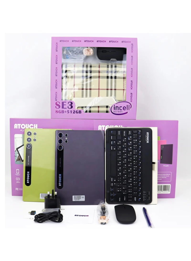 ATOUCH SE3 Tablet 10.1 Inch Android 13 Tablet Dual SIM Phone Tablet with Watch