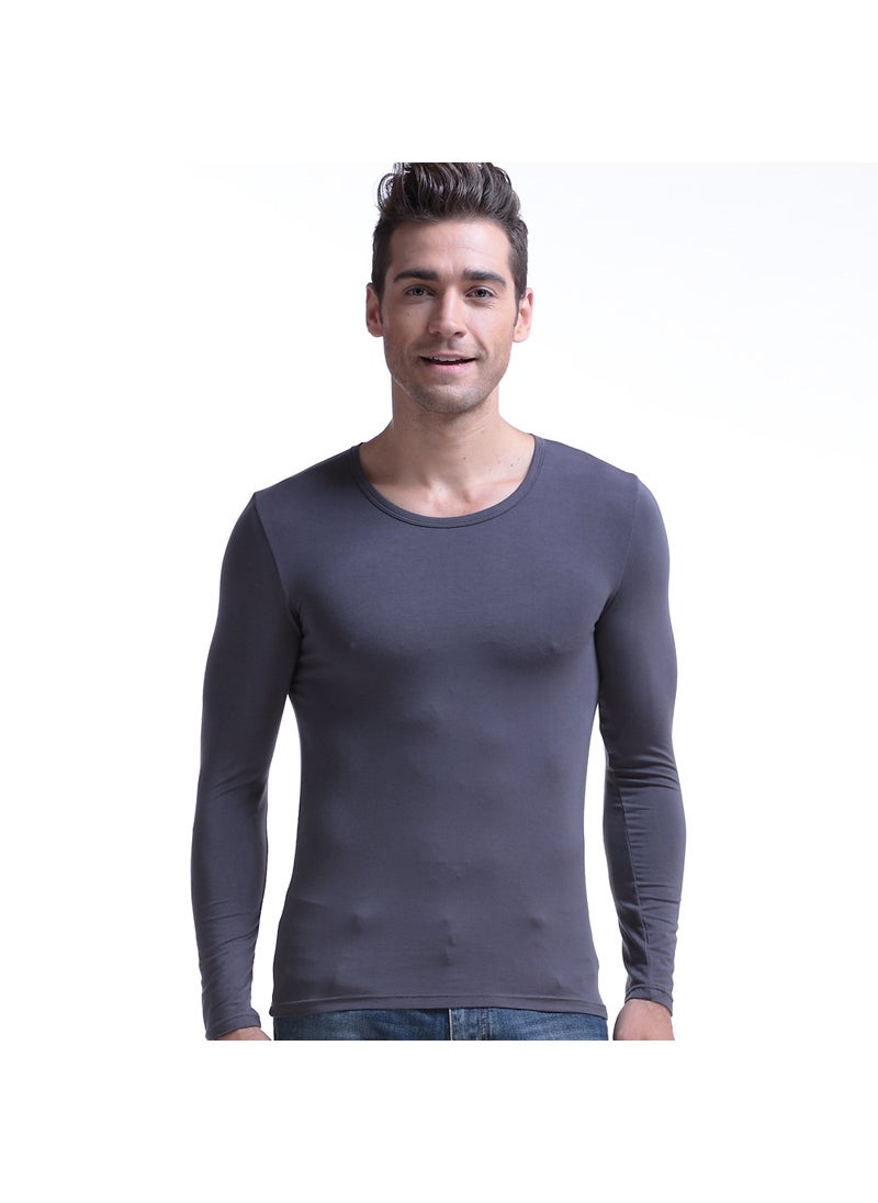 Mens Slim Fit Thermal Long Sleeve UnderwearGrey Grey