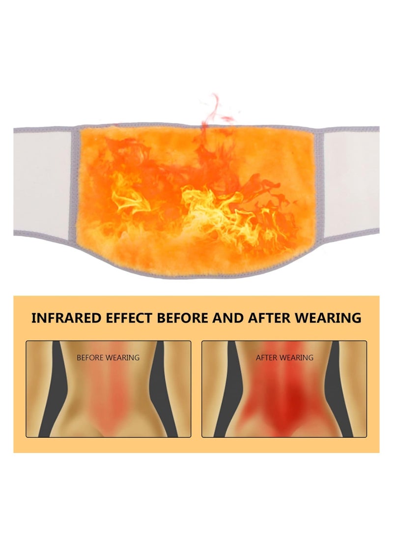 Excefore Men Women Winter Thicken Thermal Plush Waist Warmer Lumbar Support Belt Cozy Warm Abdominal Protector Stomach Body Wrap Band Back Brace Kidney Binder Size M