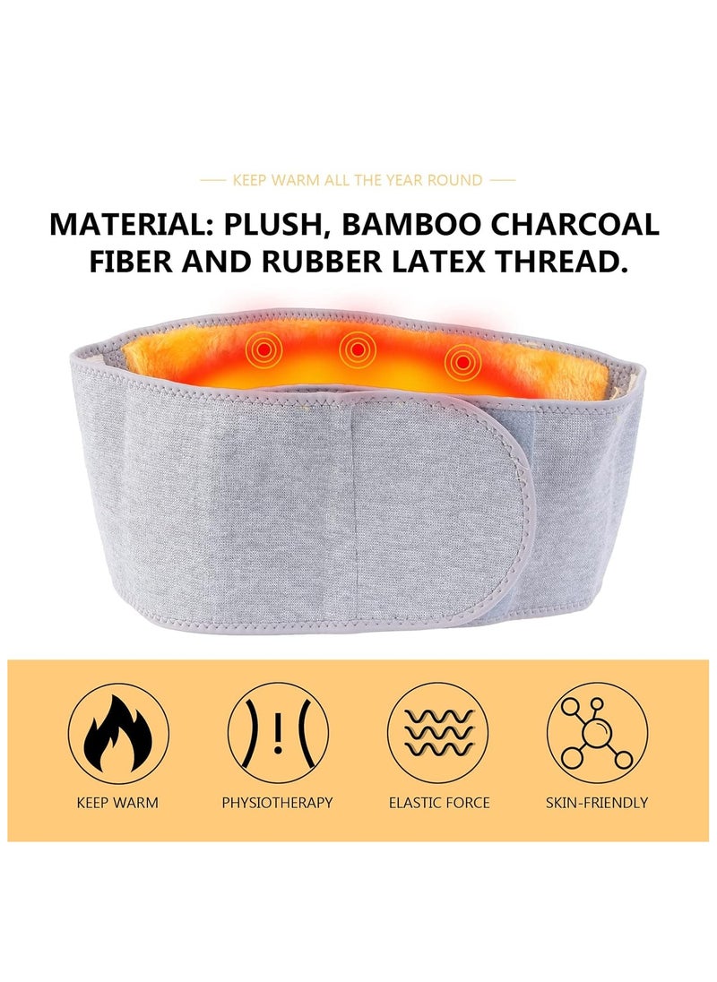 Excefore Men Women Winter Thicken Thermal Plush Waist Warmer Lumbar Support Belt Cozy Warm Abdominal Protector Stomach Body Wrap Band Back Brace Kidney Binder Size M