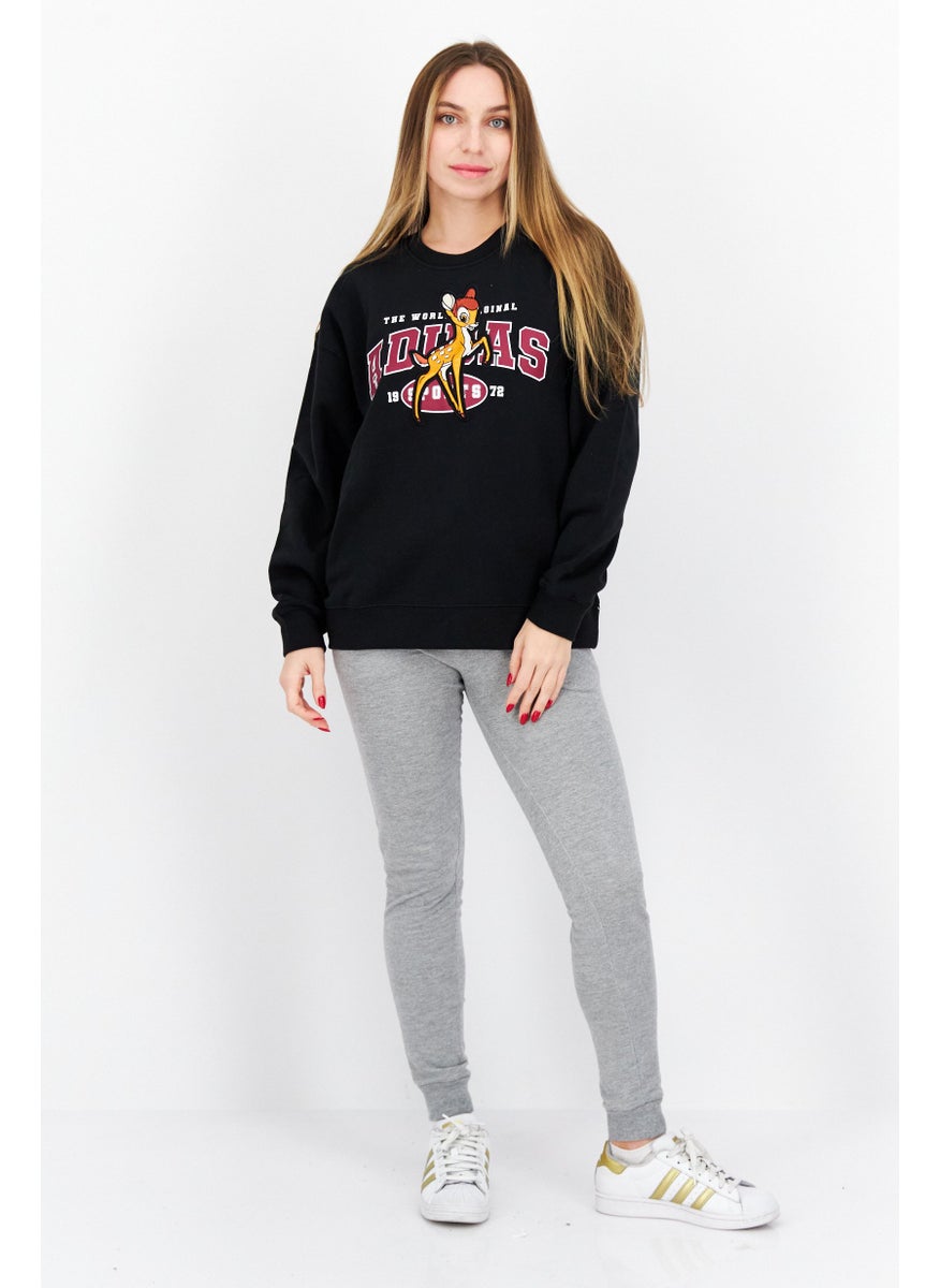 Women Sportswear Fit Outdoor Sweatshirt, Black Combo