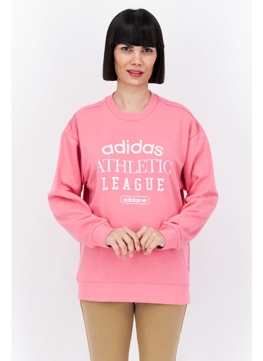 Women Sportswear Fit Long Sleeve Outdoor Sweatshirt, Pink