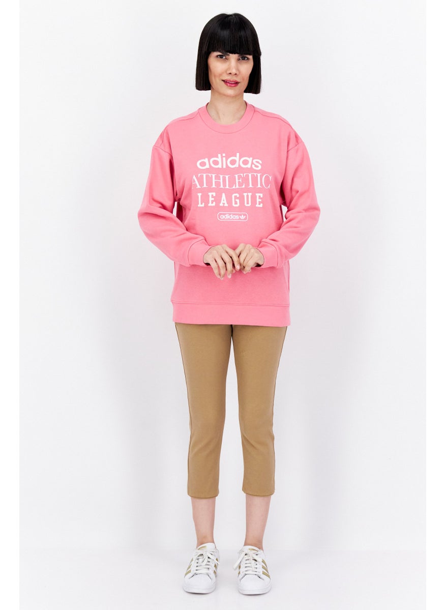 Women Sportswear Fit Long Sleeve Outdoor Sweatshirt, Pink