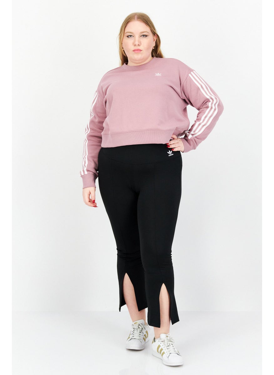 Women Plus Size Embroidered Logo Outdoor Sweatshirt, Pink