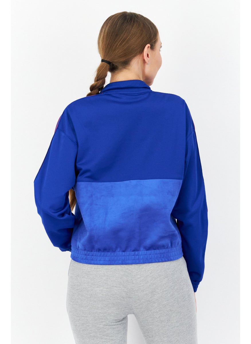 Women Sportswear Fit Training Sweatshirt, Blue Combo