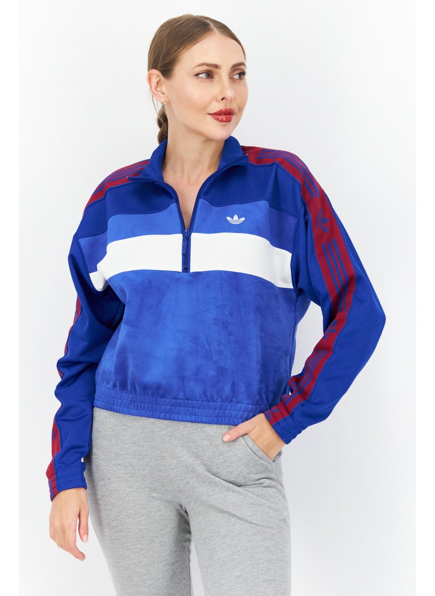 Women Sportswear Fit Training Sweatshirt, Blue Combo