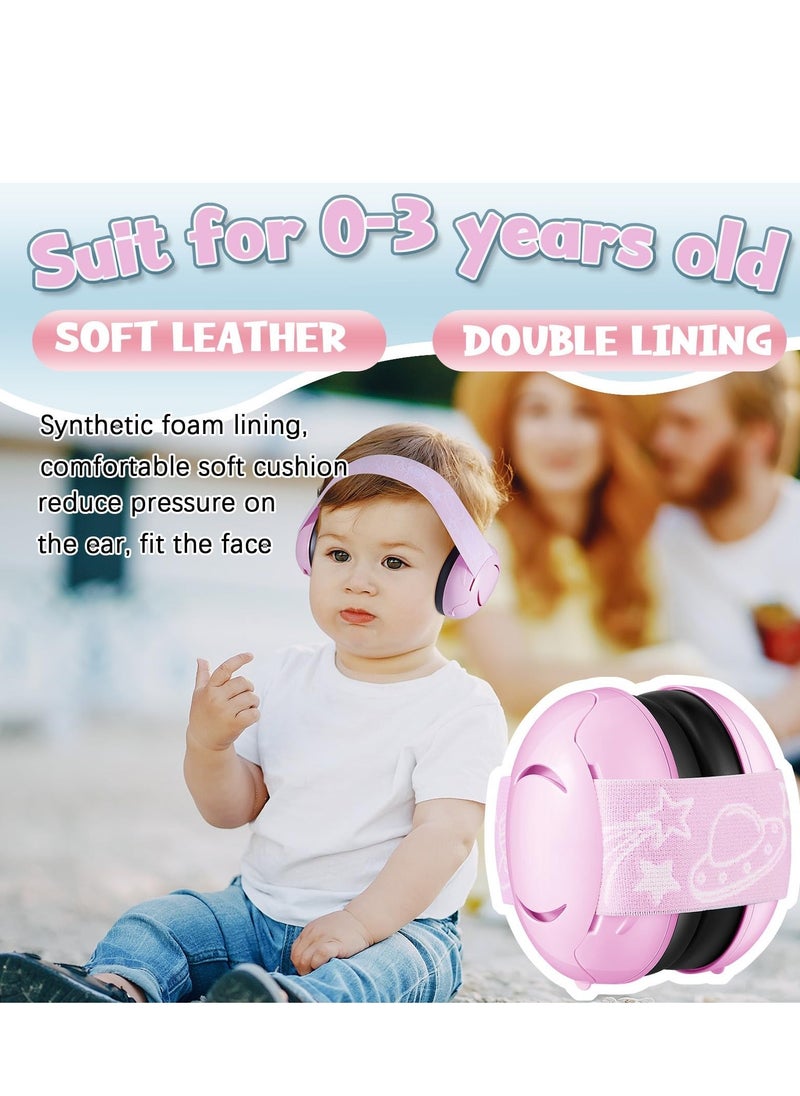Kids Ear Protection for Noise Reduction Cancelling with Adjustable Headband Noise Hearing Protection Blue White Pink 3Pcs