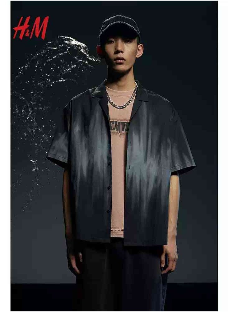 HM Autumn New Casual Loose Short Sleeved Shirt