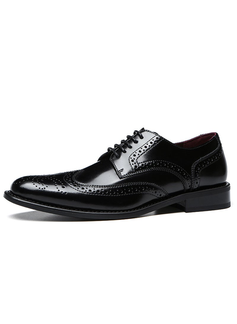 Japanese Business Leather Mens Casual Brogue Shoes Black