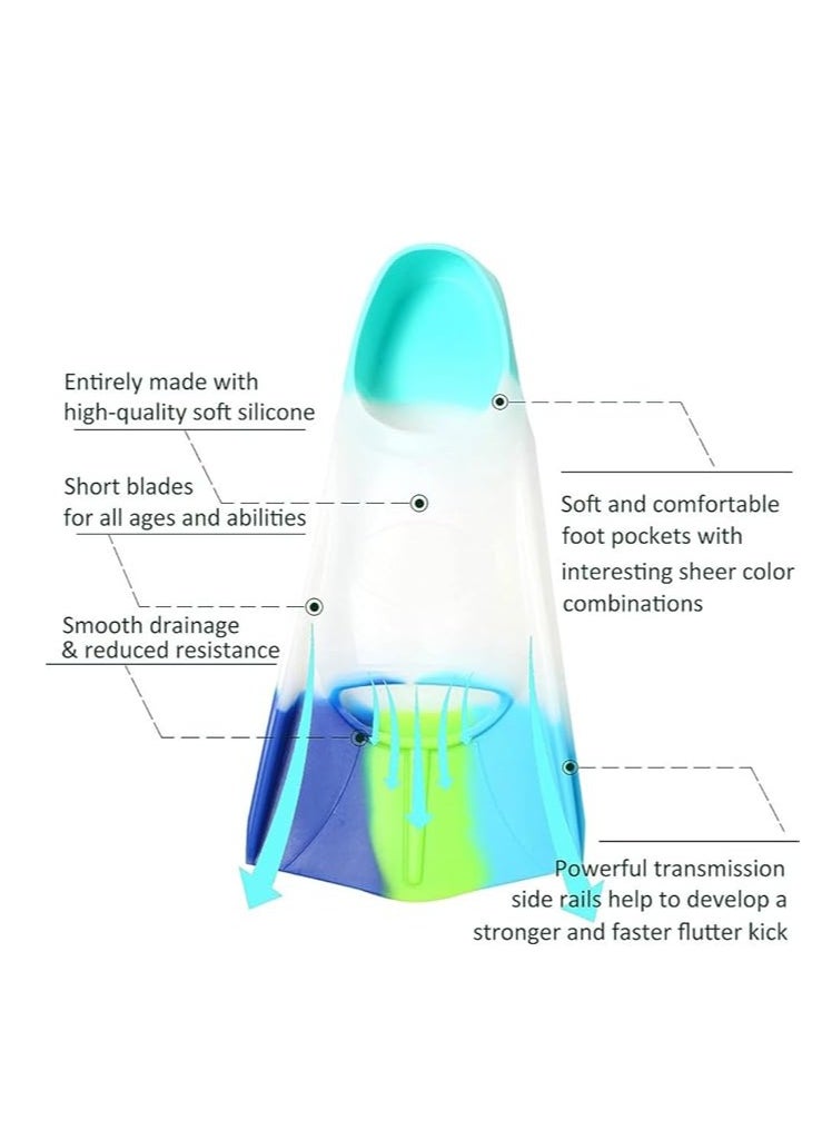 COOLBABY Kids Swim Fins Kids Flippers for Swimming Swim Training Fins for Snorkeling or Lap Swimming XS30-32