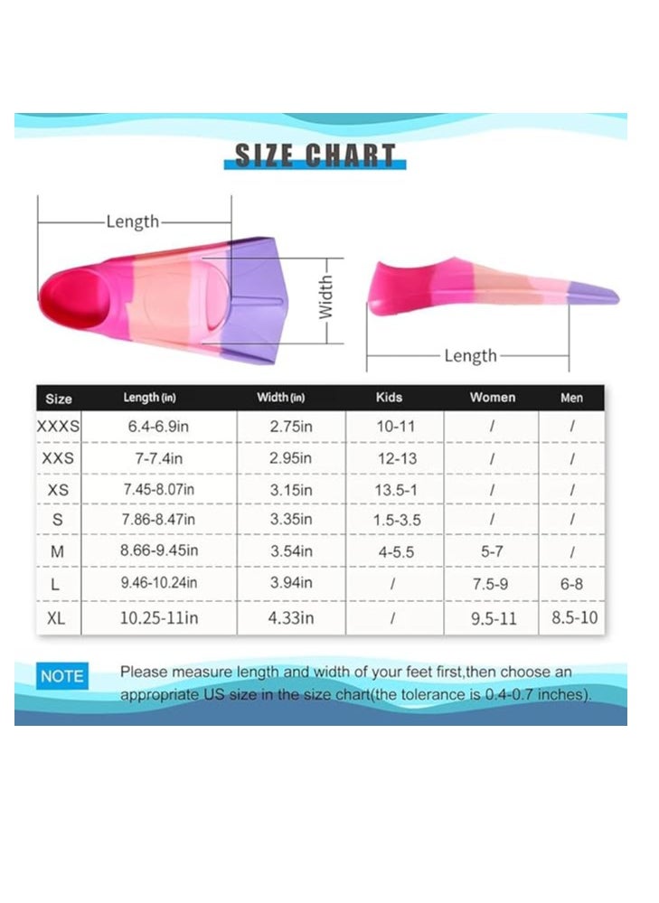 COOLBABY Kids Swim Fins Kids Flippers for Swimming Swim Training Fins for Snorkeling or Lap Swimming XS30-32