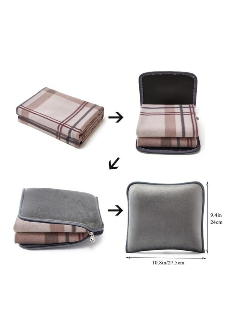 Portable Travel Blanket Airplane Compact With Bag, Fleece Throw Blanket Cozy Soft For Camping Train 60