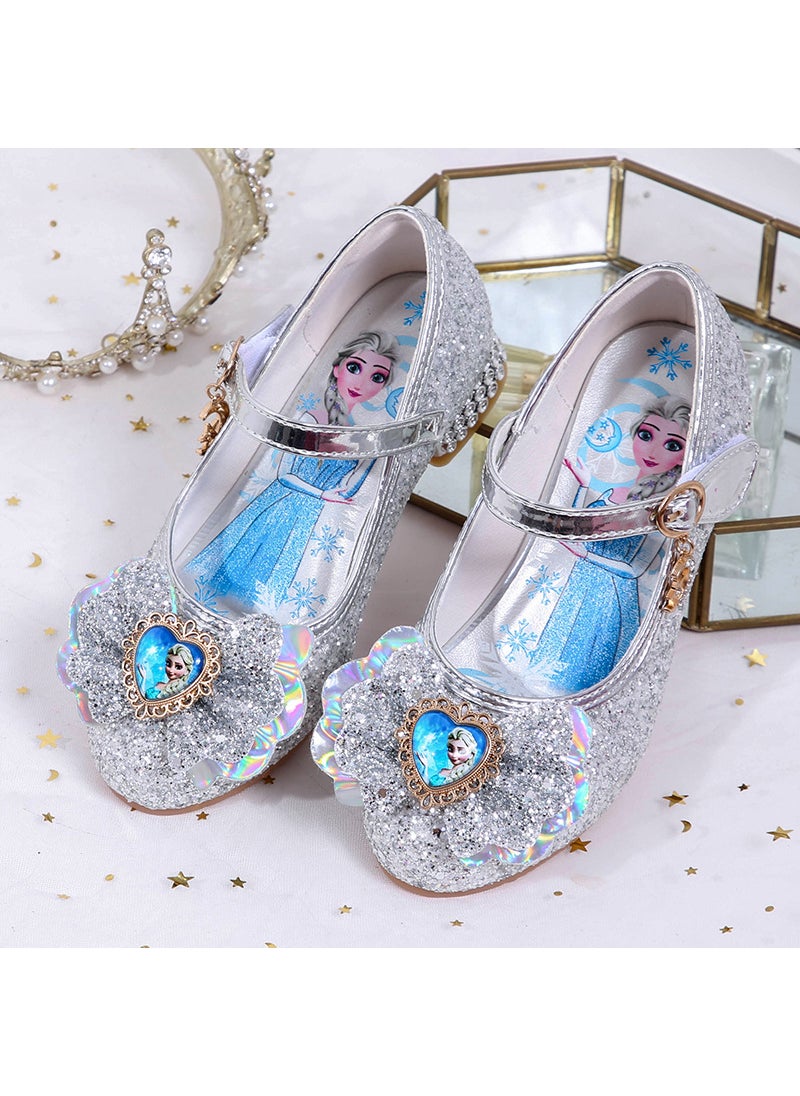 Girls Butterfly Flats, Magic Tape Silver