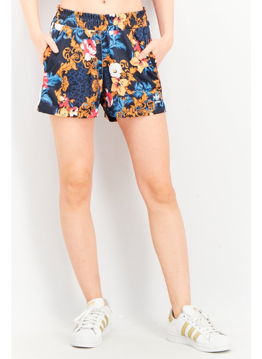 Women Sportswear Fit Allover Print Short, Navy Combo