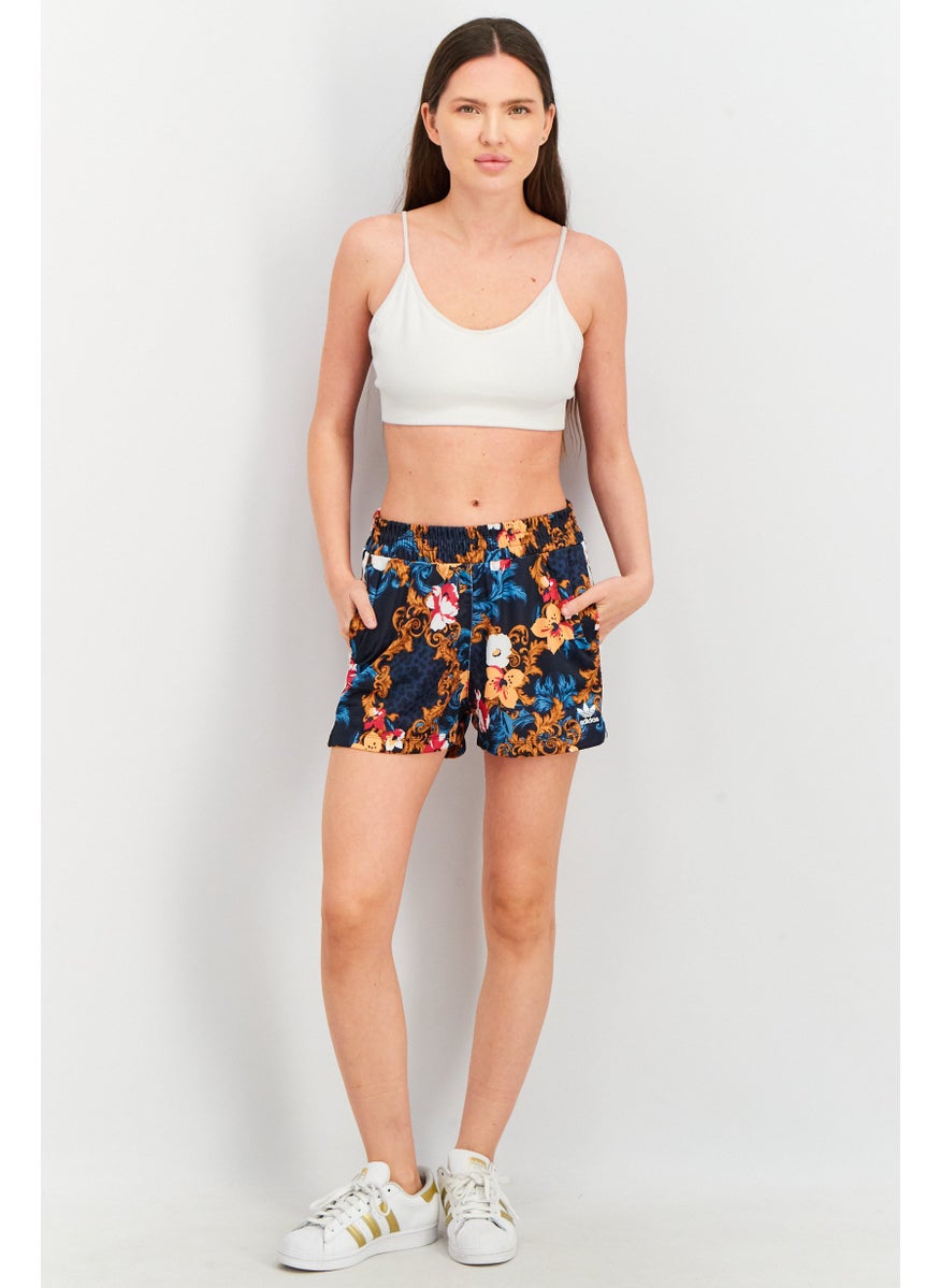 Women Sportswear Fit Allover Print Short, Navy Combo