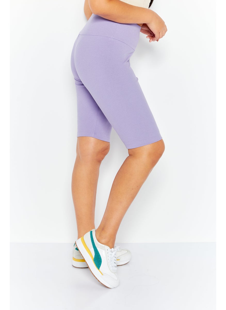 Women Sportswear Fit Training Legging Short, Light Purple