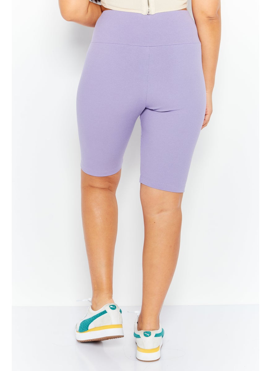 Women Sportswear Fit Training Legging Short, Light Purple