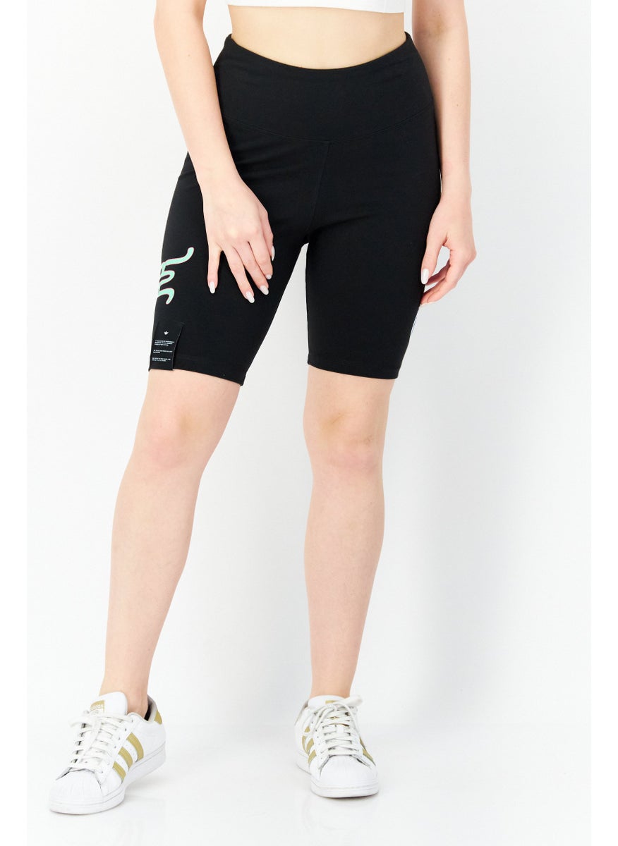 Women Sportswear Fit Cycling Shorts, Black Combo