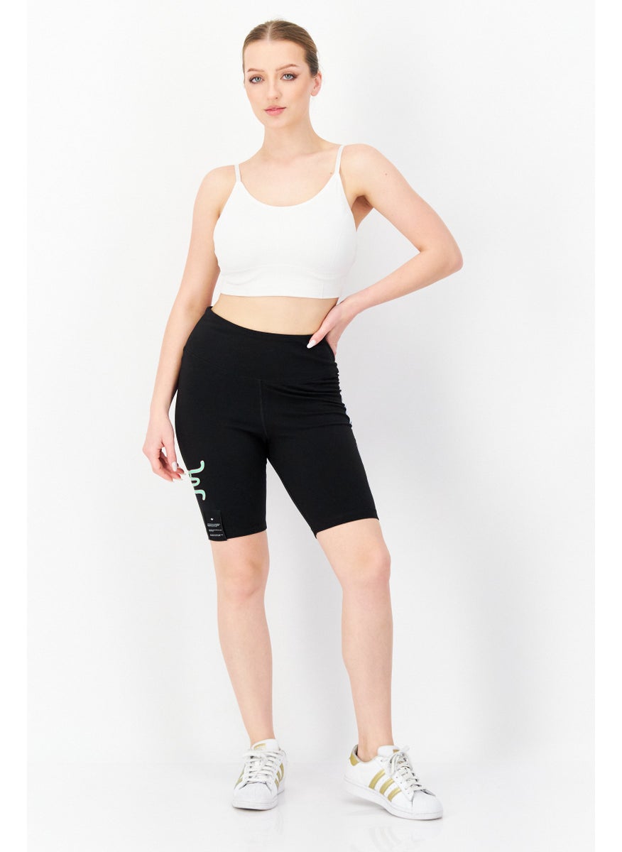 Women Sportswear Fit Cycling Shorts, Black Combo