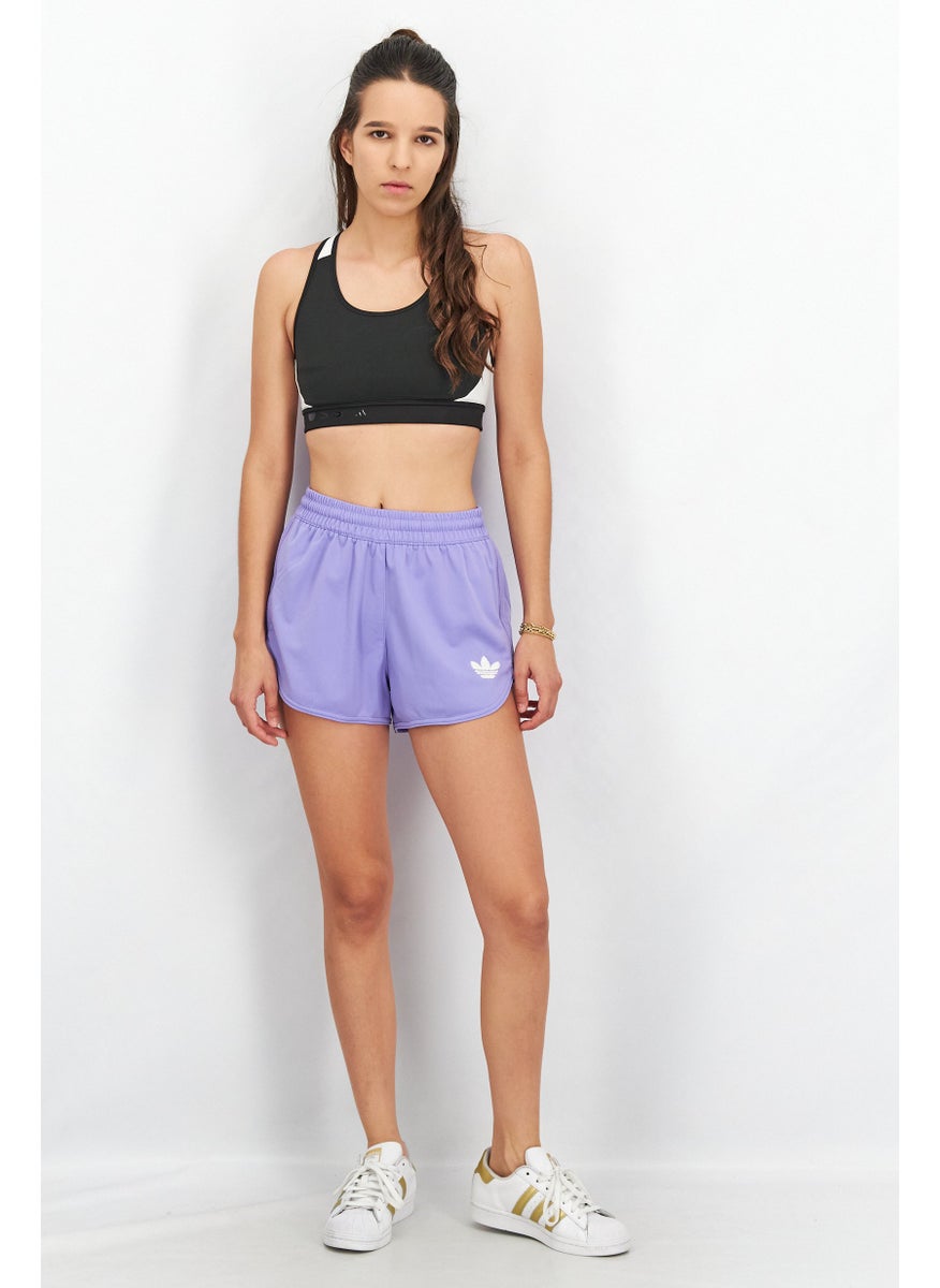 Women Sportswear Fit Drawstring Training Shorts, Purple