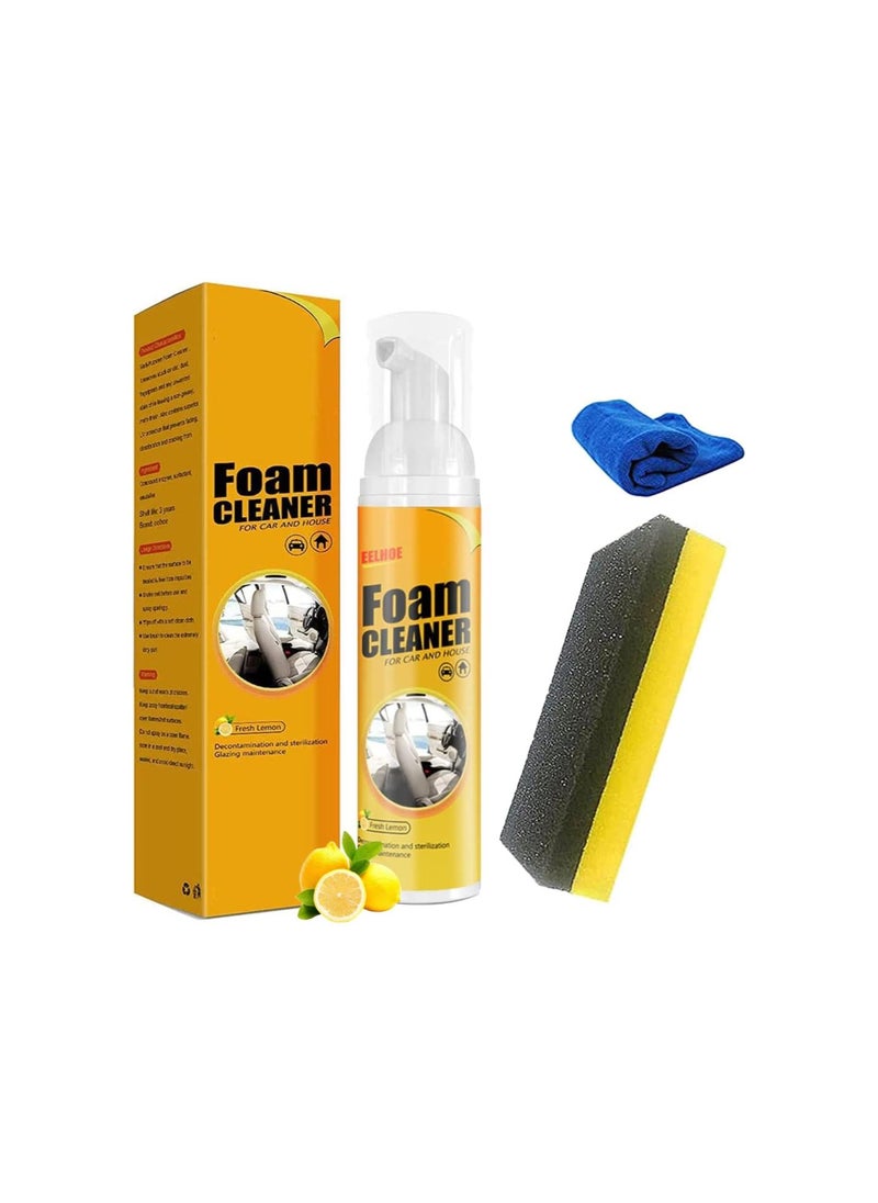 Foam Cleaner All Purpose, Foam Cleaner for Car and House, Amplesunshine Foam Cleaner, Multifunctional Car Foam Cleaner, Kitchen Cleaner Foam Spray, Powerful Stain Removal Kit (150ml, 1pcs)