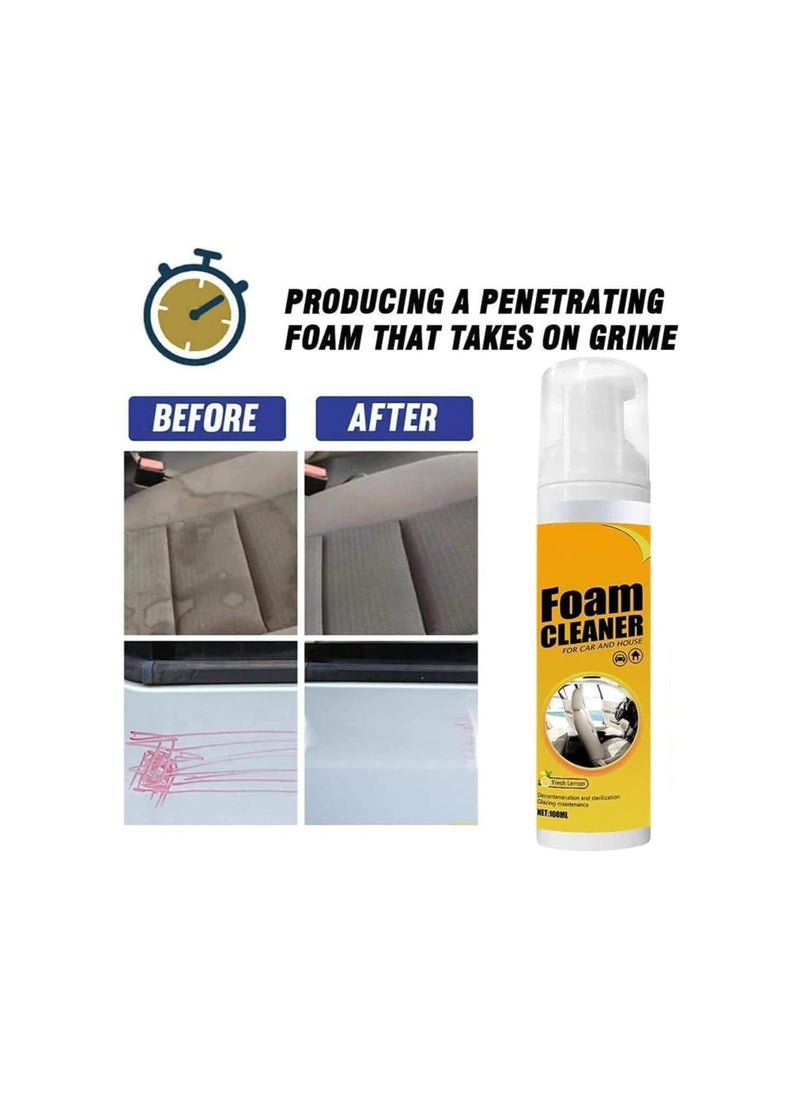 Foam Cleaner All Purpose, Foam Cleaner for Car and House, Amplesunshine Foam Cleaner, Multifunctional Car Foam Cleaner, Kitchen Cleaner Foam Spray, Powerful Stain Removal Kit (150ml, 1pcs)