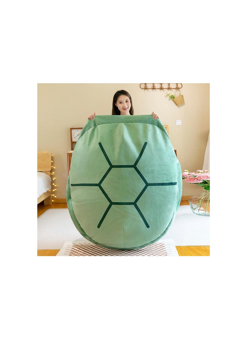 Wearable Turtle Shell Pillows, Giant Turtle Pillow Removable, Turtle Power Shell, Tortoise Shell Oversized Stuffed Decorative Pillows, Turtle Plush Cushion (100cm/39.9in, Green)