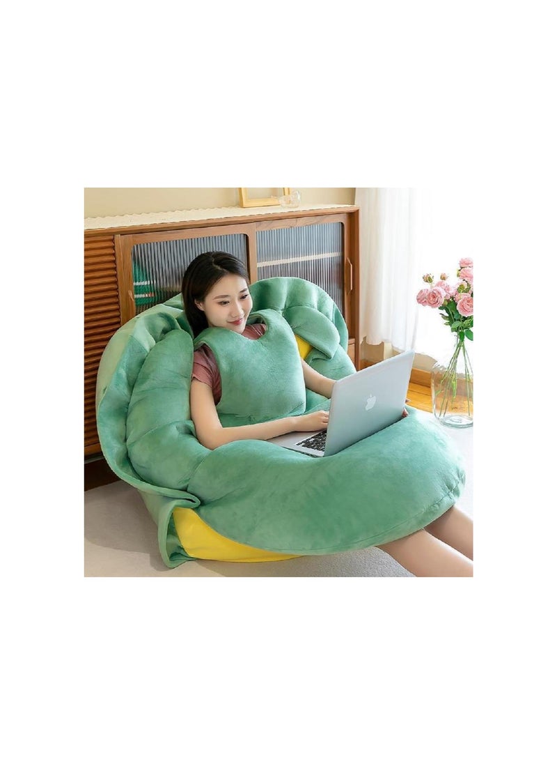 Wearable Turtle Shell Pillows, Giant Turtle Pillow Removable, Turtle Power Shell, Tortoise Shell Oversized Stuffed Decorative Pillows, Turtle Plush Cushion (100cm/39.9in, Green)