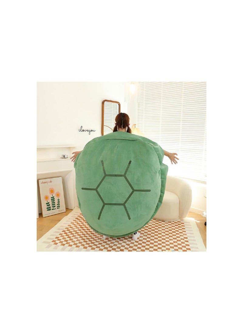 Wearable Turtle Shell Pillows, Giant Turtle Pillow Removable, Turtle Power Shell, Tortoise Shell Oversized Stuffed Decorative Pillows, Turtle Plush Cushion (100cm/39.9in, Green)