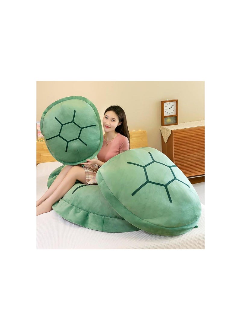 Wearable Turtle Shell Pillows, Giant Turtle Pillow Removable, Turtle Power Shell, Tortoise Shell Oversized Stuffed Decorative Pillows, Turtle Plush Cushion (100cm/39.9in, Green)