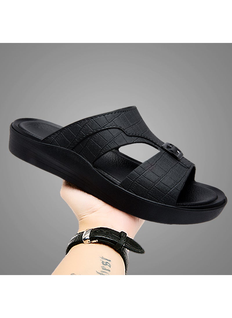 New foreign trade plus size fashion outer wear dad sandals and slippers thick-soled mens casual slippers manufacturers on behalf of the hair2405 black 2405 black