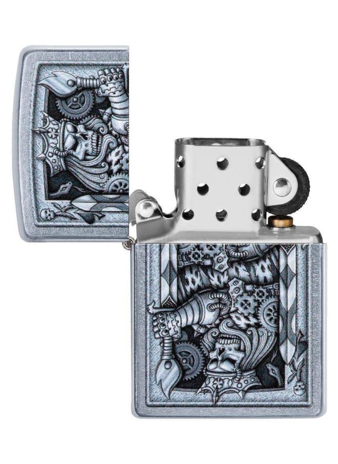 Windproof Lighter Metal Long Lasting  Lighter Best With  Lighter Fluid Refillable Lighter Perfect For  Candles Pocket Lighter Fire Starter Steampunk King Spade