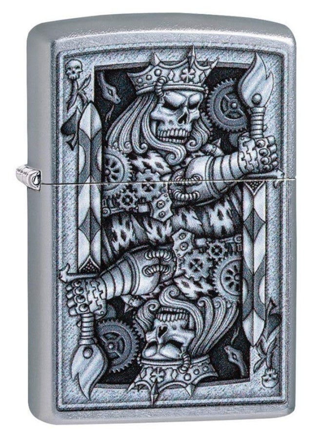 Windproof Lighter Metal Long Lasting  Lighter Best With  Lighter Fluid Refillable Lighter Perfect For  Candles Pocket Lighter Fire Starter Steampunk King Spade