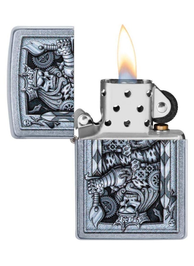 Windproof Lighter Metal Long Lasting  Lighter Best With  Lighter Fluid Refillable Lighter Perfect For  Candles Pocket Lighter Fire Starter Steampunk King Spade