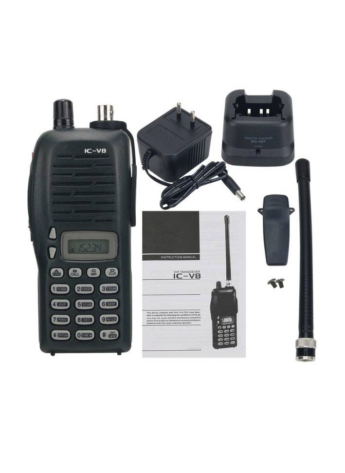 ICOM IC-V8 VHF Two-Way Radio, 136-174MHz, 5.5W, 107 Channels – Ideal for Clear Communication