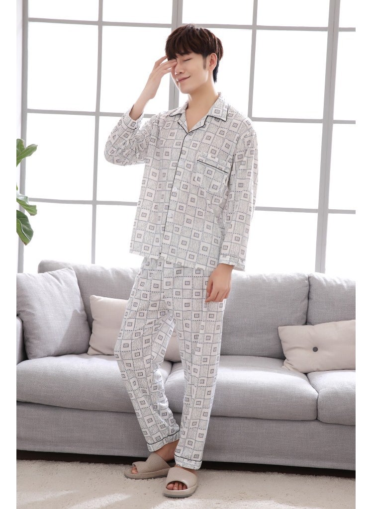 2018 Mens Autumn Winter Cotton Pajama Set38-9 38-9