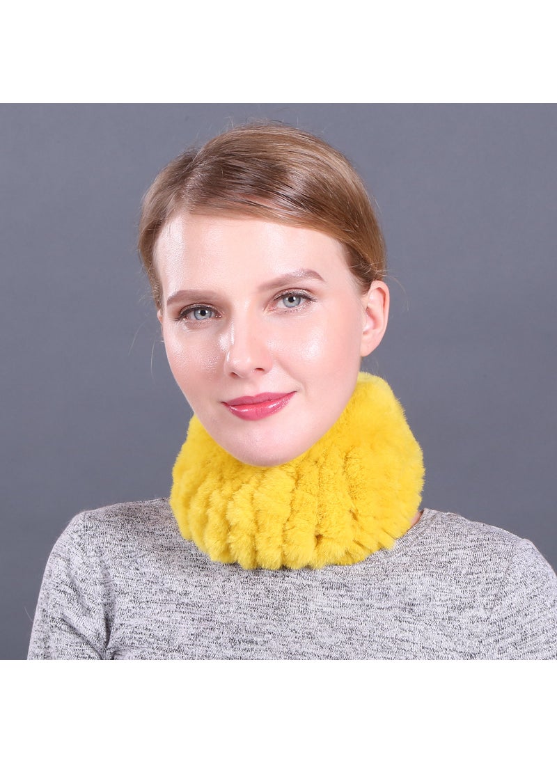 Elastic Knitted Rabbit Fur Snood Autumn Winter Warm ScarfColor 23 Color 23