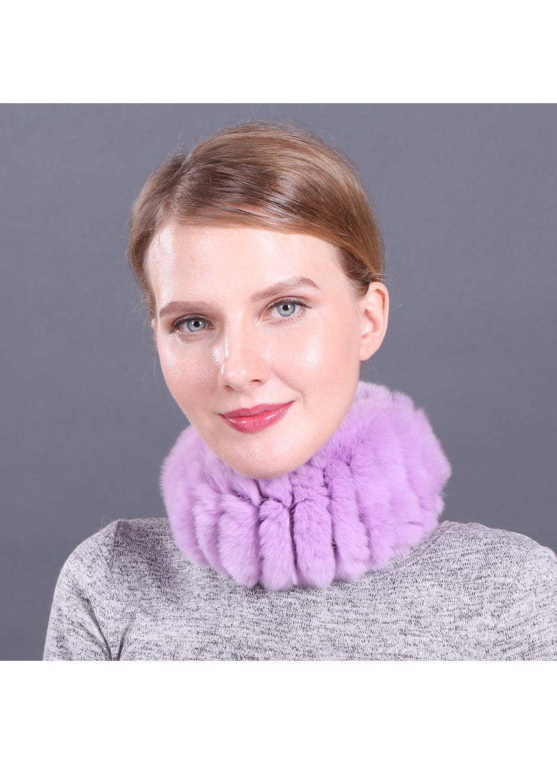 Elastic Knitted Rabbit Fur Snood Autumn Winter Warm ScarfColor 10 Color 10