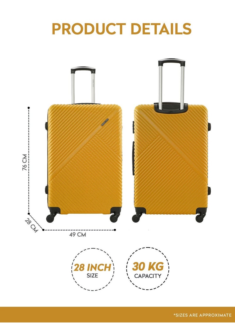 Vizro ABS Hardside Spinner Check In Large Luggage Trolley 28 Inch Yellow