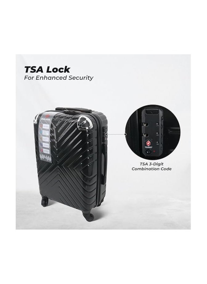 Set Of 2 Luggage Trolleys - 55cm (Cabin) & 75cm (Check-In) Hardsided Suitcase With In-Built TSA Lock & Spinner Wheels | Polycarbonate + ABS | Carry On Luggage