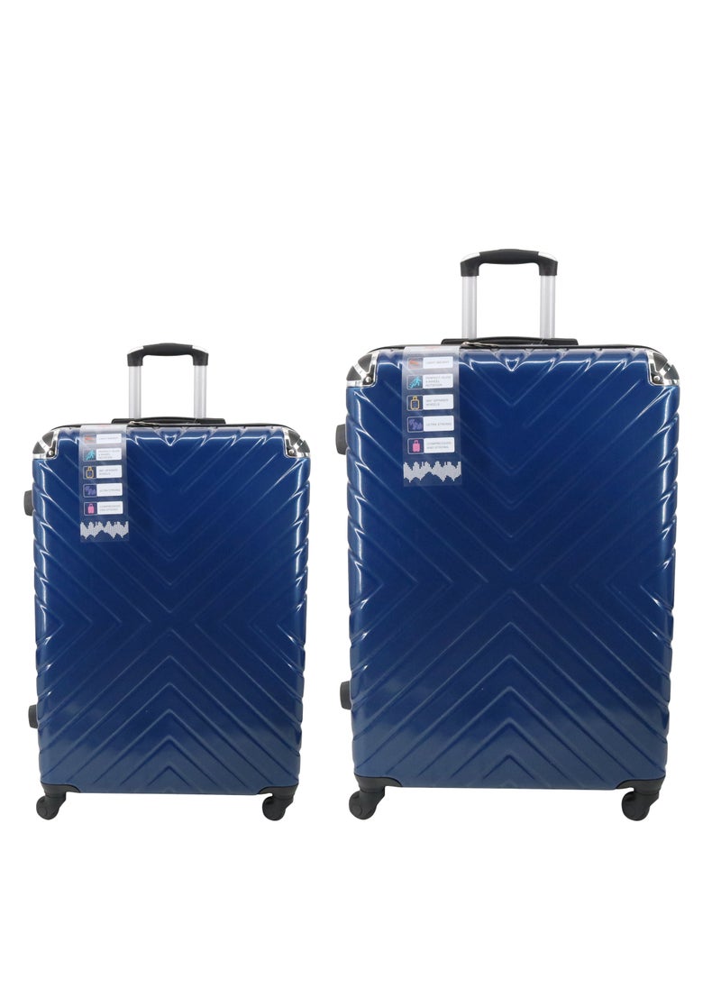 Set Of 2 Luggage Trolleys - 75cm & 65cm (Check-In) Hardsided Suitcase With In-Built TSA Lock and Spinner Wheels | Material: Polycarbonate + ABS | Carry on Luggage