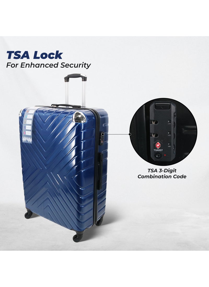 Set Of 2 Luggage Trolleys - 75cm & 65cm (Check-In) Hardsided Suitcase With In-Built TSA Lock and Spinner Wheels | Material: Polycarbonate + ABS | Carry on Luggage