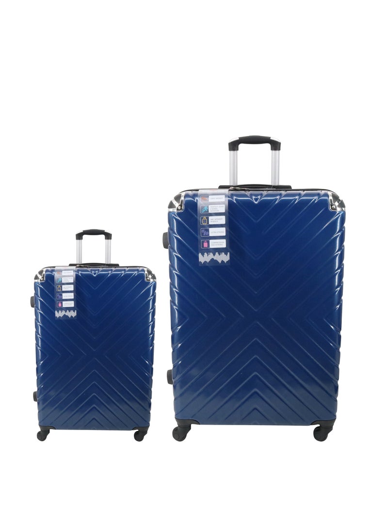 Set Of 2 Luggage Trolleys - 55cm (Cabin) & 75cm (Check-In) Hardsided Suitcase With In-Built TSA Lock and Spinner Wheels | Material: Polycarbonate + ABS | Carry on Luggage