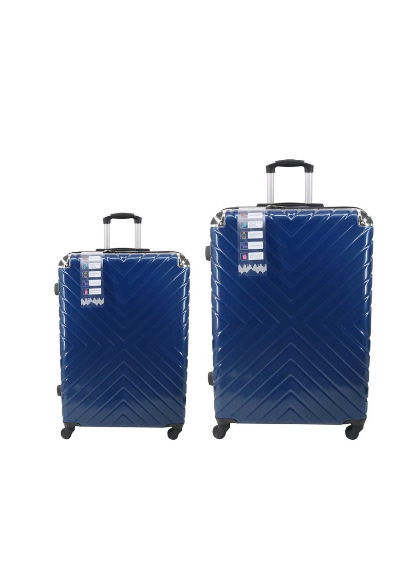 Set Of 2 Luggage Trolleys - 55cm (Cabin) & 65cm (Check-In) Hardsided Suitcase With In-Built TSA Lock and Spinner Wheels | Material: Polycarbonate + ABS | Carry on Luggage