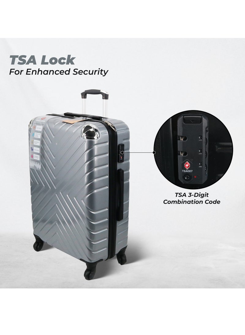 Set Of 2 Luggage Trolleys - 55cm (Cabin) & 65cm (Check-In) Hardsided Suitcase With In-Built TSA Lock and Spinner Wheels | Material: Polycarbonate + ABS | Carry on Luggage