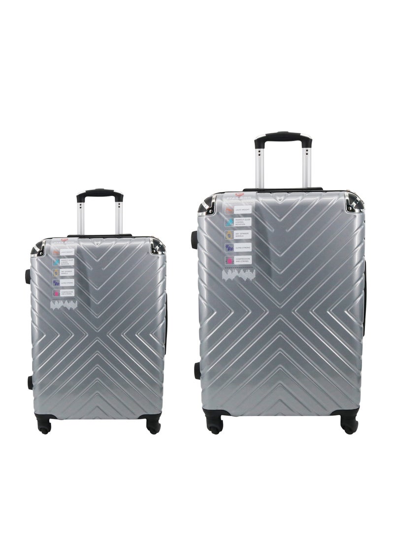 Set Of 2 Luggage Trolleys - 75cm & 65cm (Check-In) Hardsided Suitcase With In-Built TSA Lock and Spinner Wheels | Material: Polycarbonate + ABS | Carry on Luggage