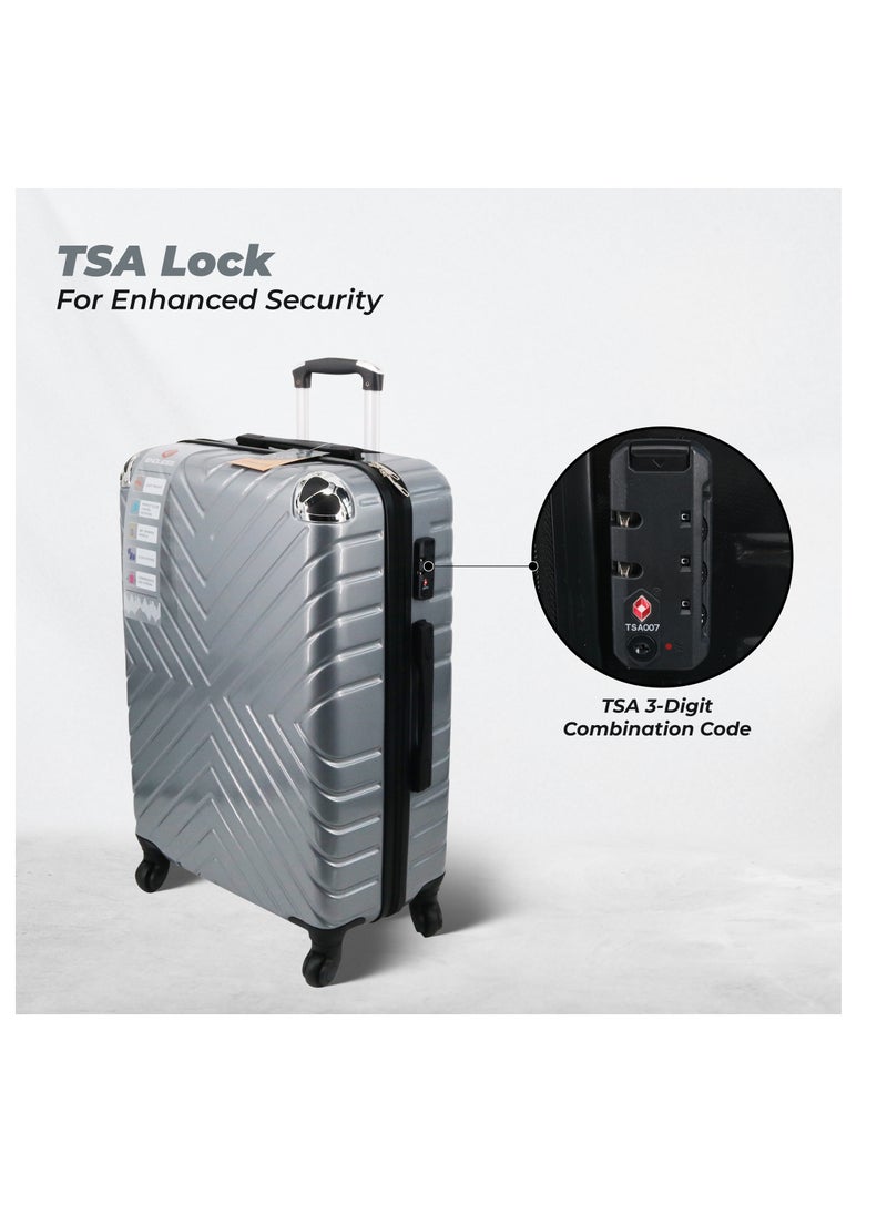 Set Of 2 Luggage Trolleys - 75cm & 65cm (Check-In) Hardsided Suitcase With In-Built TSA Lock and Spinner Wheels | Material: Polycarbonate + ABS | Carry on Luggage