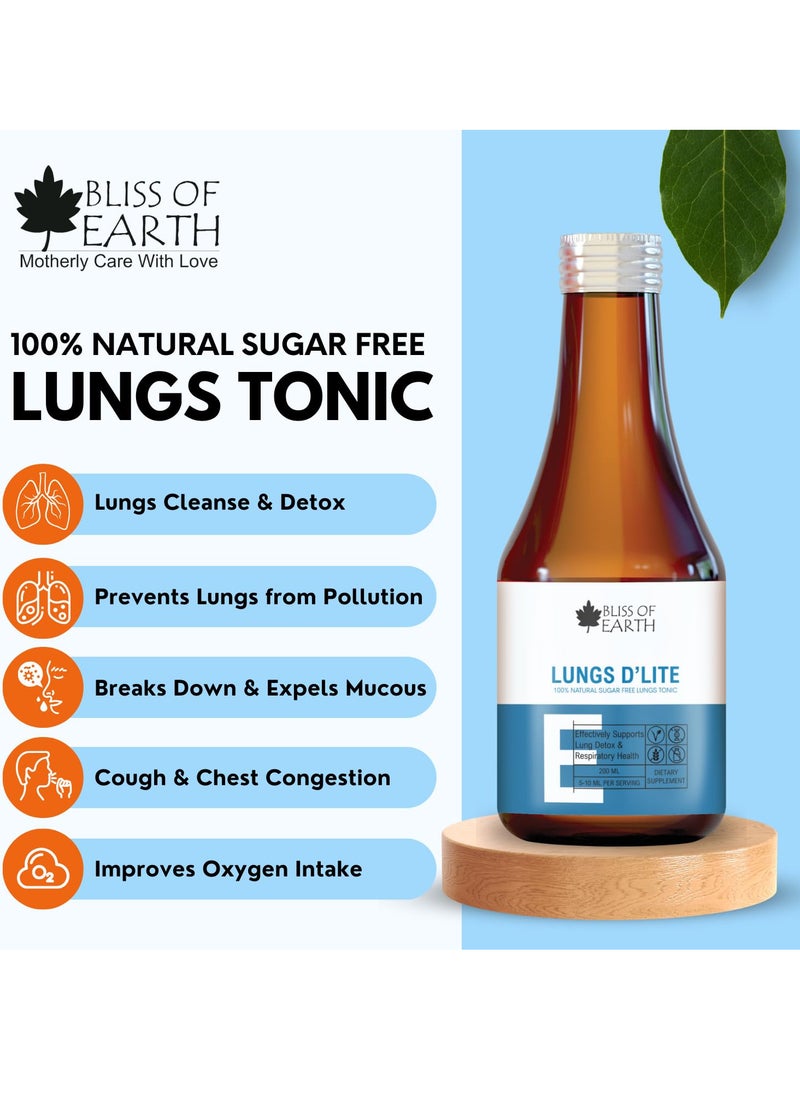 Natural Liver Detox Syrup Detox Supplement & Lungs Detox For Smokers Natural Sugar Free Lungs Supplement 200ml Each